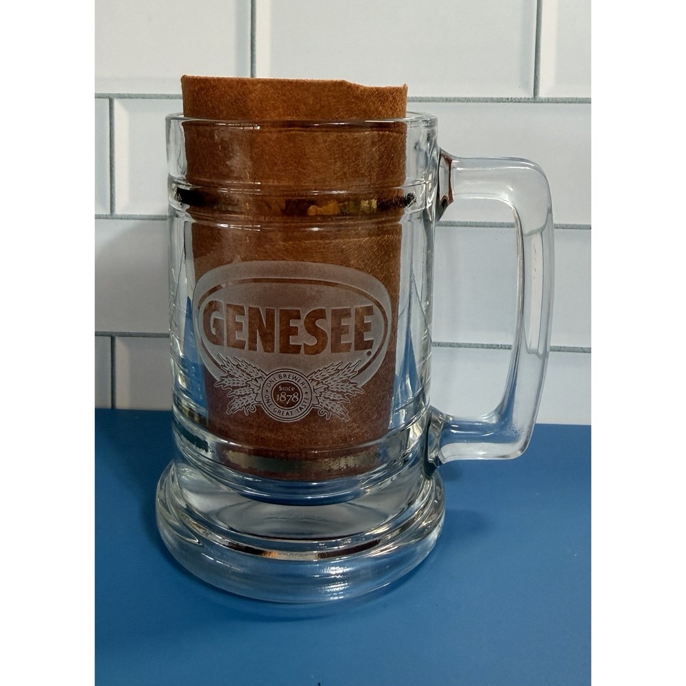 Vintage Genesee Beer Heavy Glass Mug